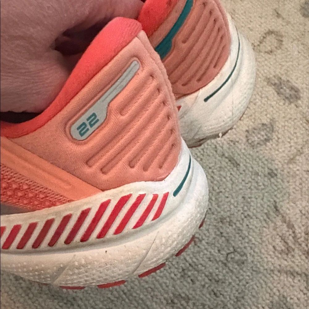 Brooks Women's Coral and Teal Athletic Shoes - Picture 5 of 10